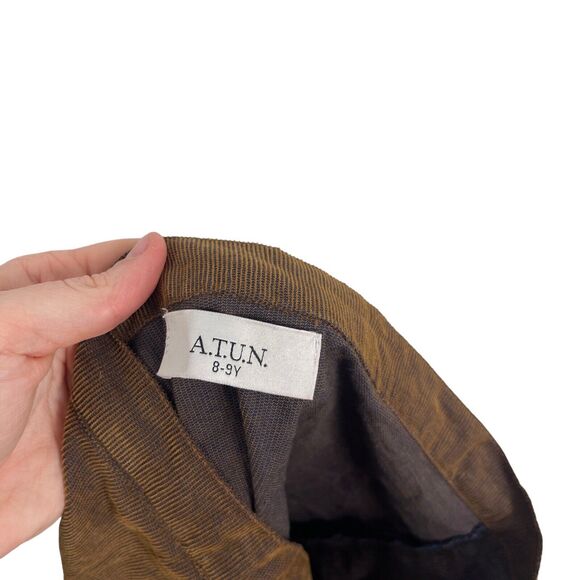 A.T.U.N Brown Button Front Skirt Western Rodeo Preppy Girls Youth 8-9 - Picture 4 of 6